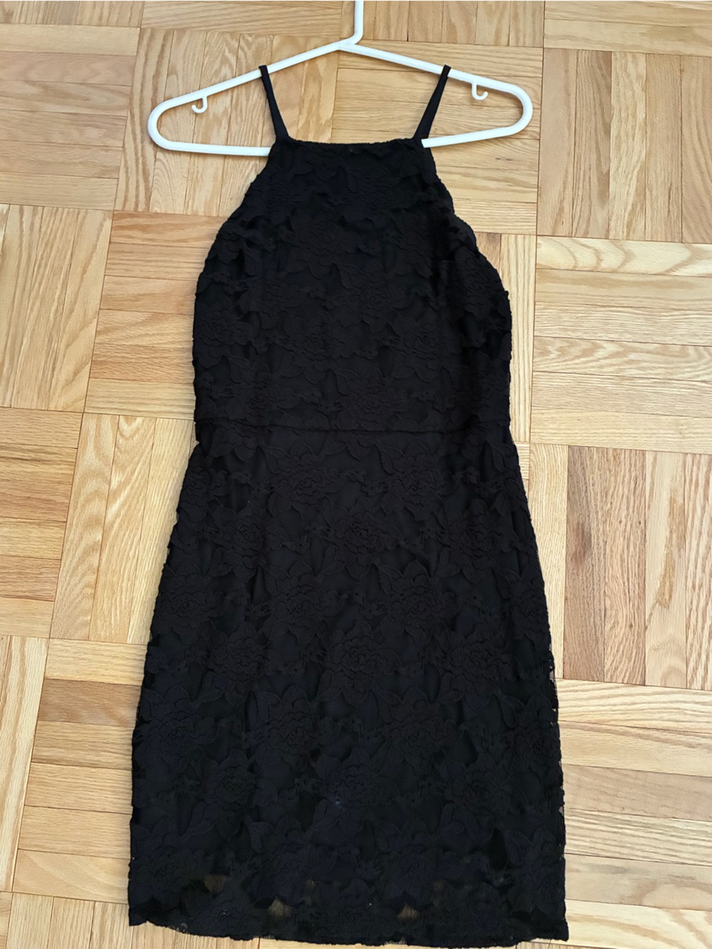 NWOT! Black Lace Mini Dress - Picture 2 of 7